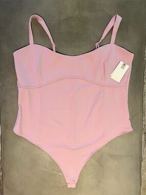 Good American Scuba Sweetheart Tank Thong Bodysuit Size 4XL Flora Pink NWT